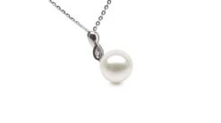 Pendentif Bélière Or Blanc Entortilée - Perle Chinoise Et Diamant -Maria || Simplicity Soldes pdw022 4