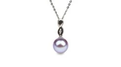 Pendentif Bélière Or Blanc Entortilée - Perle Chinoise Et Diamant -Maria || Simplicity Soldes pdw022 pu