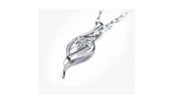 Pendentif Byzantin - Solitaire Or Blanc - Diamant Demi-clos 0.08ct -Maria || Simplicity Soldes pdw046 2