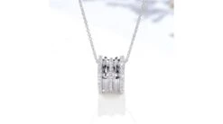 Pendentif Mon Chou. Cylindre Or Blanc Et Diamants