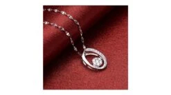 Pendentif O - Fleur Préservée - Or Blanc, Diamants 0.19ct -Maria || Simplicity Soldes pdw054 3