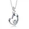 Pendentif Coeur De Rose - Diamants, Or Blanc