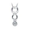 Pendentif Contemporain Or Blanc En O - Diamant Serti Clos De 0.10ct