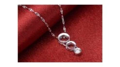 Pendentif Contemporain Or Blanc En O - Diamant Serti Clos De 0.10ct -Maria || Simplicity Soldes pdw061 3