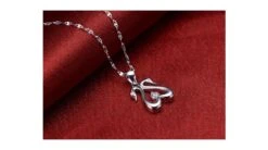 Pendentif Couple De Cygnes - Diamant 0.10ct, Or Blanc -Maria || Simplicity Soldes pdw064 3