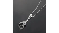 Pendentif Byzantin Entortillé - Or Blanc, Diamants 0.22ct -Maria || Simplicity Soldes pdw065 3