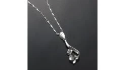 Pendentif Byzantin Entortillé - Or Blanc, Diamants 0.22ct -Maria || Simplicity Soldes pdw065 4