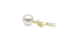 Pendentif Noeud En Or Jaune - Perle De Culture Eau Douce Blanche -Maria || Simplicity Soldes pdy002 5