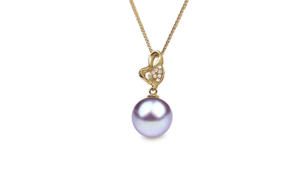 Pendentif Petite Pousse De Printemps - Perle, Or Jaune Et Diamants 7 Pendentif Petite Pousse De Printemps - Perle, Or Jaune Et Diamants – Image 7