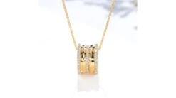 Pendentif Mon Chou. Cylindre Or Jaune Et Diamants