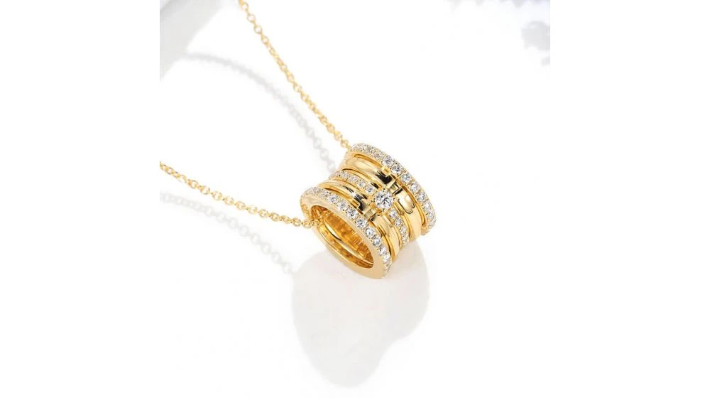 Pendentif Mon Chou. Cylindre Or Jaune Et Diamants 4 Pendentif Mon Chou. Cylindre Or Jaune Et Diamants – Image 4
