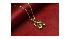 Pendentif Couple De Cygnes - Diamant 0.10ct, Or Jaune -Maria || Simplicity Soldes pdy064 3