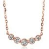 Collier Pendentif Or Rose. 5 Diamants Sertis Clos 0.26ct | Gemperles