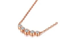 Collier Pendentif Or Rose. 5 Diamants Sertis Clos 0.26ct | Gemperles -Maria || Simplicity Soldes prd097 6