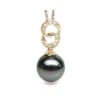 Pendentif élégance - Anneaux 8 - Perle De Tahiti - Or Jaune, Diamants