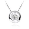 Pendentif Solitaire Or Blanc - Diamant Serti Clos 0.10ct