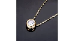 Baker Pendentif Solitaire En Diamant 0.25ct - Collier Or Jaune 750/1000 -Maria || Simplicity Soldes pyd040 2