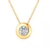 Pendentif Solitaire Or Jaune - Diamant Serti Clos Personnalisable