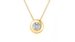 Pendentif Solitaire Or Jaune - Diamant Serti Clos Personnalisable