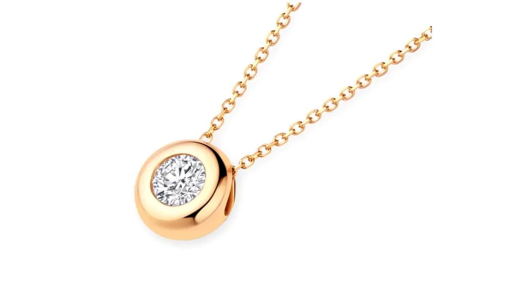 Pendentif Solitaire Or Jaune - Diamant Serti Clos Personnalisable 3 Pendentif Solitaire Or Jaune - Diamant Serti Clos Personnalisable – Image 3