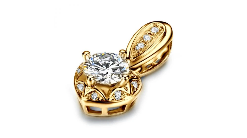 Pendentif Coeur Or Jaune 18cts Et Diamants 0.37ct 7 Pendentif Coeur Or Jaune 18cts Et Diamants 0.37ct – Image 7