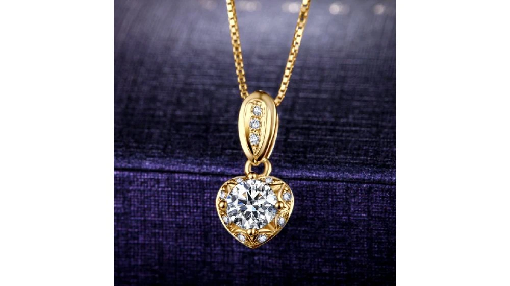 Pendentif Coeur Or Jaune 18cts Et Diamants 0.37ct 3 Pendentif Coeur Or Jaune 18cts Et Diamants 0.37ct – Image 3