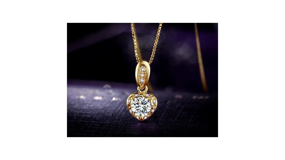 Pendentif Coeur Or Jaune 18cts Et Diamants 0.37ct 6 Pendentif Coeur Or Jaune 18cts Et Diamants 0.37ct – Image 6