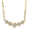 Collier Pendentif Or Jaune. 5 Diamants Sertis Clos 0.26ct | Gemperles
