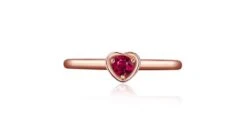 Bague Rubis Et Or Rose - Monture Coeur -Maria || Simplicity Soldes rbr024 2