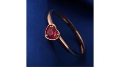 Bague Rubis Et Or Rose - Monture Coeur -Maria || Simplicity Soldes rbr024 3