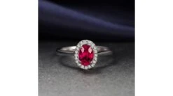 Bague Rubis Diamants Et Or Blanc - Classique - Contraste éblouissant -Maria || Simplicity Soldes rbw014 2