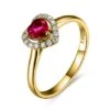 Bague Glamour Rubis Et Diamants En Or Jaune - Mon Coeur
