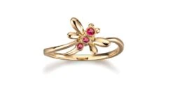 Bague Libellule En Or Jaune Et Rubis -Maria || Simplicity Soldes rby022 1