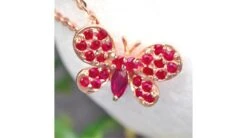 Pendentif Papillon Or Rose - Rubis De Birmanie -Maria || Simplicity Soldes rpr005 3
