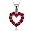 Pendentif Coeur - Or Blanc Et Rubis De Birmanie
