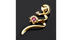 Pendentif Tortillon En Rubis Et Diamant - Or Jaune -Maria || Simplicity Soldes rpw013 3 3