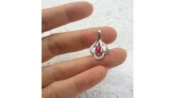 Pendentif Solitaire Or Blanc - Rubis Et Diamants En Pendeloque -Maria || Simplicity Soldes rpw027 3 3