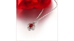 Pendentif Solitaire Or Blanc - Rubis Et Diamants En Pendeloque -Maria || Simplicity Soldes rpw027 5