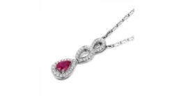 Pendentif Mille Et Une étoiles - Gouttes Or Blanc, Rubis, Diamants -Maria || Simplicity Soldes rpw036 2