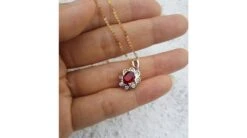 Pendentif Fleur Rubis Diamant En Or Blanc 8 Pendentif Fleur Rubis Diamant En Or Blanc -Maria || Simplicity Soldes rpw039 6