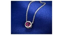 Collier Pendentif Solitaire Rubis Or Blanc -Maria || Simplicity Soldes rpw041 5
