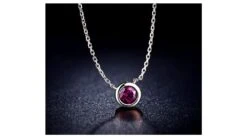 Collier Pendentif Solitaire Rubis Or Blanc -Maria || Simplicity Soldes rpw041 6