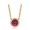 Collier Pendentif Solitaire Rubis Or Jaune