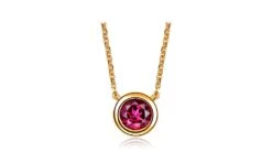 Collier Pendentif Solitaire Rubis Or Jaune