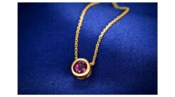 Collier Pendentif Solitaire Rubis Or Jaune -Maria || Simplicity Soldes rpy041 5