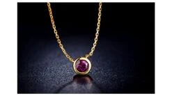 Collier Pendentif Solitaire Rubis Or Jaune -Maria || Simplicity Soldes rpy041 6