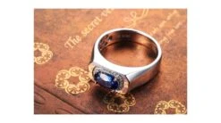 Chevalière Homme Or Blanc. Saphirs, Diamants 2.17ct -Maria || Simplicity Soldes sbw033 7