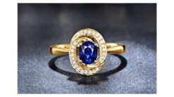 Bague Saphir Bleu. Or Jaune, Diamants Myriade -Maria || Simplicity Soldes sby015 5