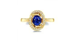 Bague Saphir Bleu. Or Jaune, Diamants Myriade -Maria || Simplicity Soldes sby015 new