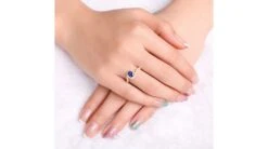 Bague Saphir Or Jaune Pavage Diamant Sinueux -Maria || Simplicity Soldes sby026 2